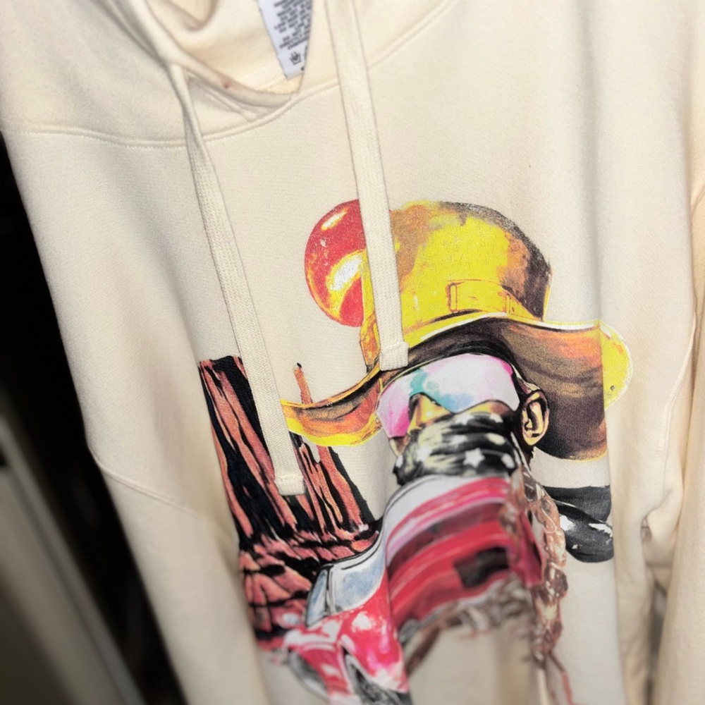 Billionaire Boys Club Cream Hoodie with a ‘Fear & Loathing’ inspired graphic